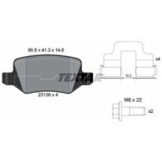 Textar 2313803 Brake Pads for Mercedes A-Class(W168) & Vaneo (414) - Rear Axle