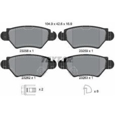 Textar 2325803 Brake Pads for Opel, Vauxhall & Chevrolet - Rear Axle