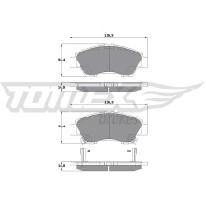 TOMEX TX 17-55 Brake Pads for Honda City, Civic, CR-Z, Insight, Jazz, Fit, Freed, Grace, Shuttle, Ballade, Mobilio, WR-V - Front Axle